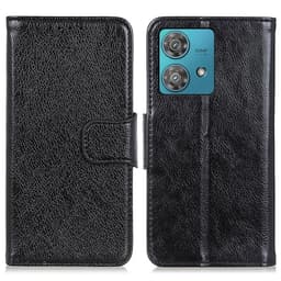 Motorola Moto G84 Lommebok-deksel Teksturert Split - Svart