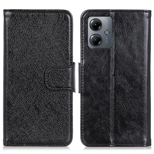 Motorola Moto G14 Lommebok-deksel Teksturert Split - Svart