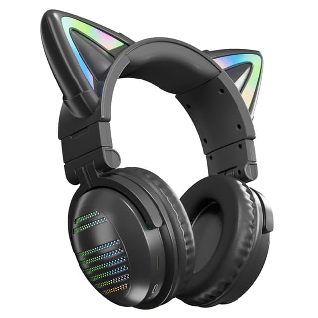 Kattöron Bluetooth Headset Mikrofon Trådlösa hörlurar - Svart