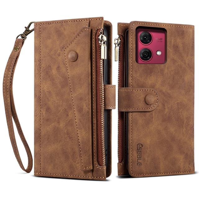 SKALO Motorola Moto G84 5G ESEBLE Big Wallet Plånboksfodral - Brun