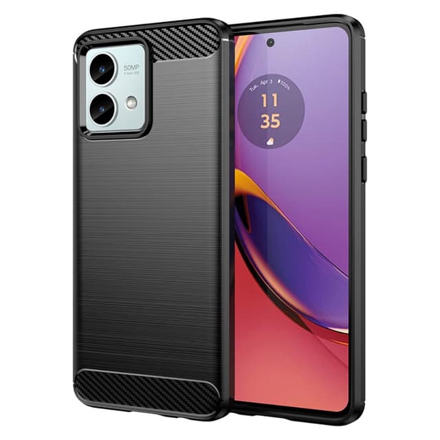 SKALO Motorola Moto G84 5G Armor Carbon Iskunkestävä TPU suojakuori - Musta