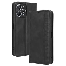 SKALO Xiaomi Redmi 12 4G/5G Embossed Premium Plånboksfodral - Svart