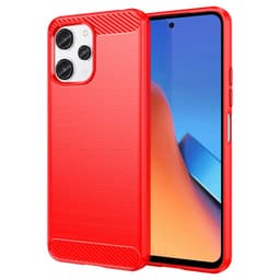 SKALO Xiaomi Redmi 12 4G/5G Armor Carbon Stöttåligt TPU-skal - Röd