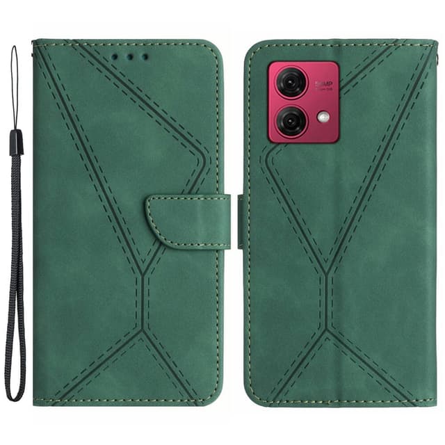 SKALO Motorola Edge 40 Neo 5G Embossed Plånboksfodral i PU-Läder - Grön