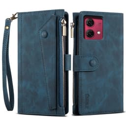 SKALO Motorola Moto G84 5G ESEBLE Big Wallet Lompakkokotelo - Sininen