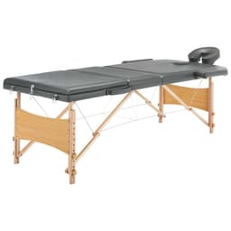 vidaXL Massagebänk med 3 zoner träram antracit186x68 cm