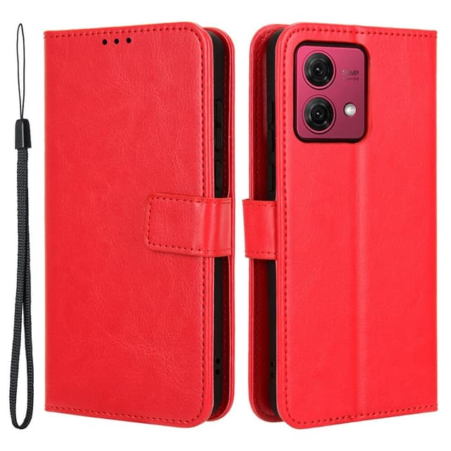 SKALO Motorola Moto G84 5G Flip Cover m. pung i PU-læder - Rød