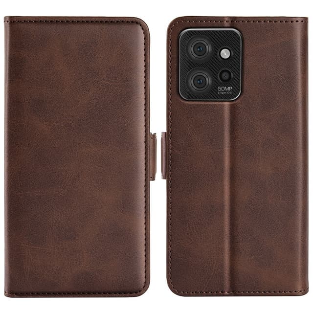 SKALO Motorola ThinkPhone 5G Premium Wallet Flip Cover - Brun