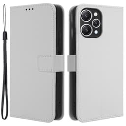 SKALO Xiaomi Redmi 12 4G/5G Premium Mini Romb Plånboksfodral - Vit