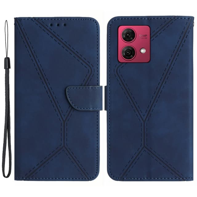 SKALO Motorola Edge 40 Neo 5G Embossed Plånboksfodral i PU-Läder - Blå