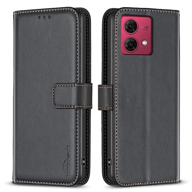 Motorola Moto G84 5G BINFEN COLOR Embossed Plånboksfodral - Svart