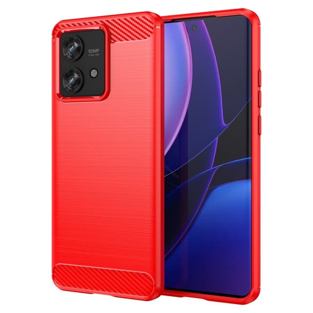 SKALO Motorola Edge 40 Neo 5G Armor Carbon Stødsikker TPU-cover - Rød