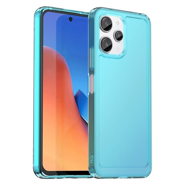 SKALO Xiaomi Redmi 12 4G/5G Transparent TPU Metal Buttons Cover - Turkis