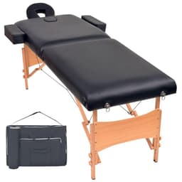 vidaXL Hopfällbar massagebänk 2 sektioner 10 cm tjock svart