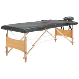 vidaXL Massagebänk med 2 zoner träram antracit186x68 cm