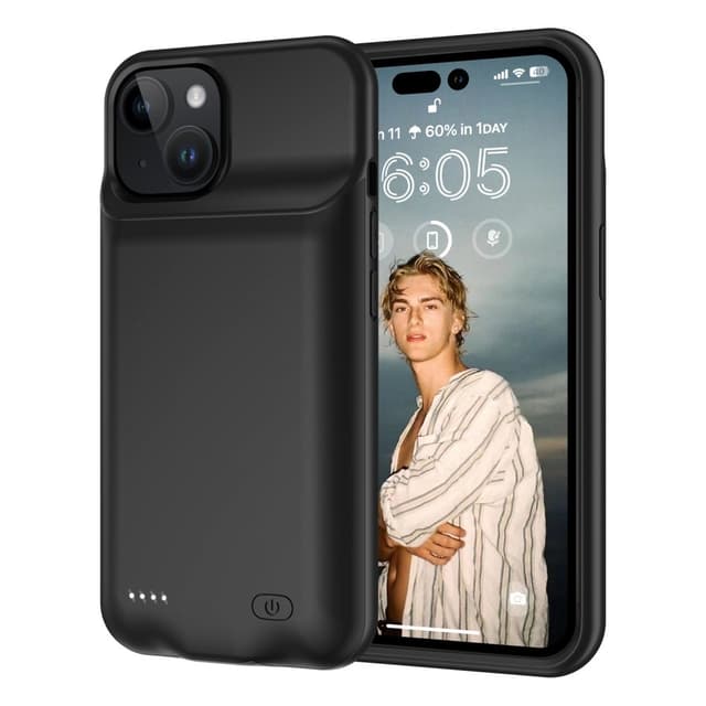 Uppladdningsbart Batteri Fodral Skal för iPhone 15 7000mAh