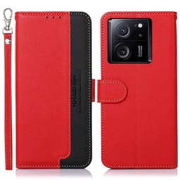 KHAZNEH Plånboksfodral till Xiaomi 13T / 13T Pro - Röd/Svart