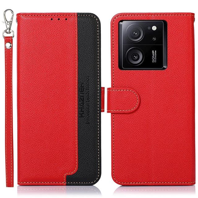 KHAZNEH Plånboksfodral till Xiaomi 13T / 13T Pro - Röd/Svart