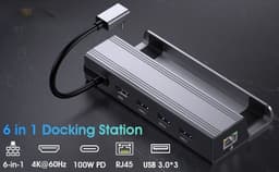 NÖRDIC Steam Deck -telakointiasema 1-6 - 1xHDMI4K60Hz, 1xUSB-C PD100W, 3xUSB-A 3.0 5Gbps, 1xRJ45 GigaLAN