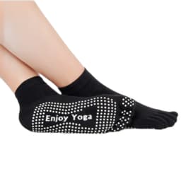 1 par split finger yoga sokker, vinter sved absorberende anti-skrid Sort