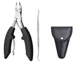 2 STK indgroede tånegleklippere Sæt med Eagle Tang Dobbelt-Ended Negle Shaver Sort