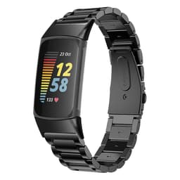 Rustfri stålrem med solidt spænde til Fitbit Charge 5 og Charge 6 Sort
