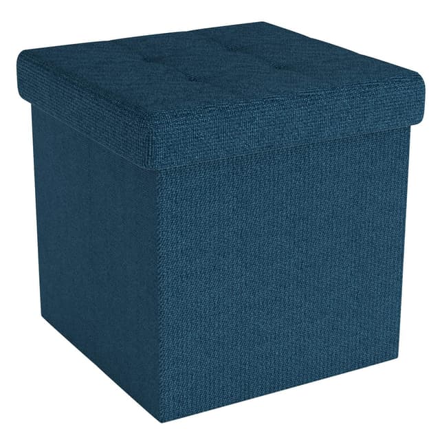 Hopfällbar Sittpall 30x30x30 cm Fotstöd (blå)