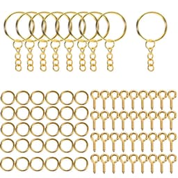 220 pakkauksen metallinen monipuolinen käytännöllinen avaimenperäsarja tee-se-itse-projekteihin Kulta