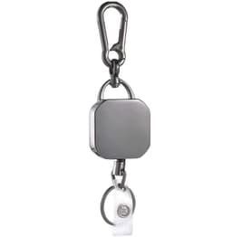 Uttrekkbar ID-merkeholder for nøkkelring Sølv