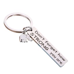 Nyckelring med Elefant & Inspirerande Text Silver