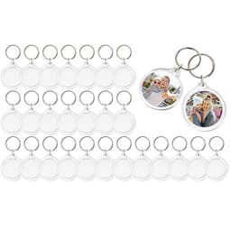 Gjennomsiktige nøkkelringer med fotoramme - 25 stk Gjennomsiktig 4 x 3,3 cm 1