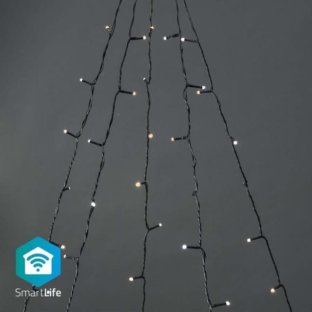 Nedis SmartLife jluelys | Træ | Wi-Fi | Varm til kølig hvid | 200 LED's | 20.0 m | 5 x 4 m | Android™ / IOS