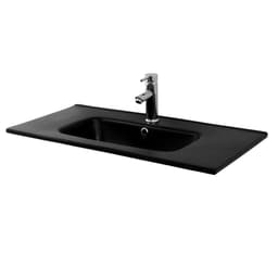 ML Design keramisk vask sort mat 81x16,5x46 cm firkantet