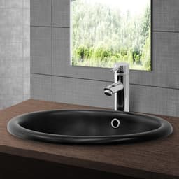 ML-Design Musta mattainen keraaminen pesuallas 49x40,5x19,5 cm soikea