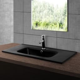 ML-Design Håndvask keramik sort mat 81x16,5x46 cm