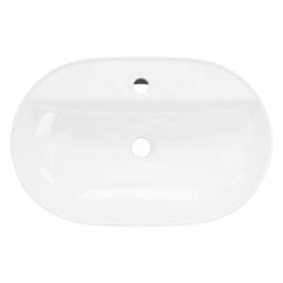 Oval vask uden overløb 60x40x12 cm hvid keramik ML-Design