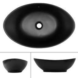 ML Design Diskho i keramik svart matt, 59x38x19 cm, oval