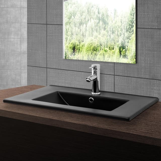 ECD Germany tvättställ 710 x 465 x 175 mm keramik vit Inbyggnadshandfat