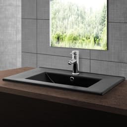 ML-Design Svart matt keramiskt tvättställ 71x16,5x46,5 cm, vinklat