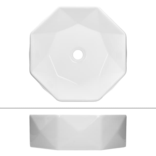 ML-Design tvättställ i keramik med vit glans, Ø 42x13,5 cm