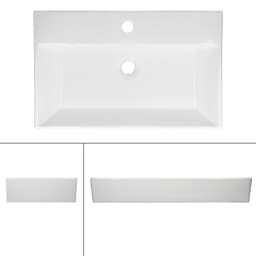ECD Germany tvättställsbänk 605x365x130 mm vit