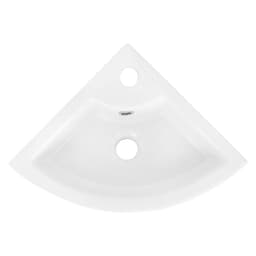 Fyrkantigt handfat med bräddavlopp 46x33x13 cm vit keramik ML-Design