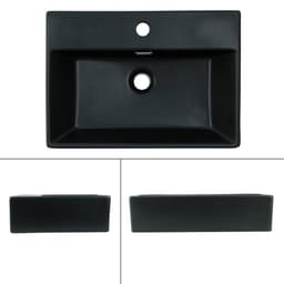 ML design | Design vask, badeværelse 510x360 mm firkantet, mat sort