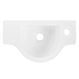Vask 44,5x25,5x12 cm hvid keramik hanehul højre ML-design