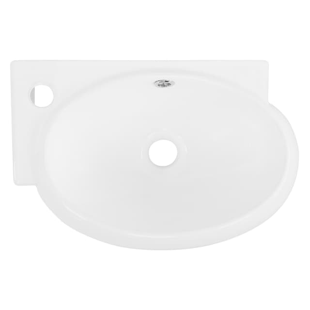 ML-Design Hvid keramisk håndvask, 43x28x15 cm, oval