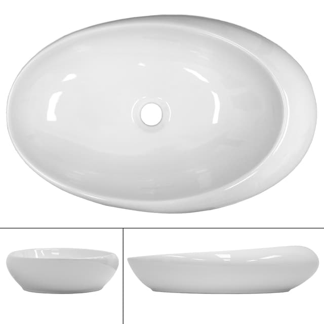 ECD Germany tvättställ tvättställ - 585x375x145 mm - keramik
