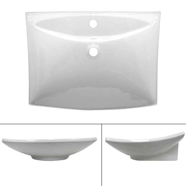 ECD Germany tvättställ 605x460x165 mm - keramik - vit