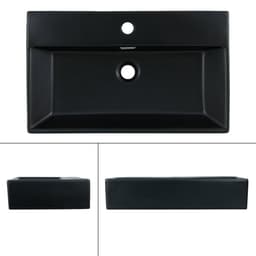ML design | Design vask badeværelse 600x365 mm firkantet, sort mat