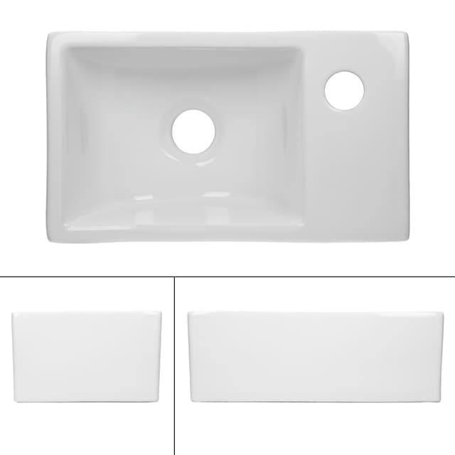 Bänkskiva med handfat i keramik Handfat i keramik 350 x 205 mm