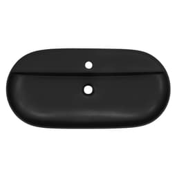 Oval vask uden overløb 80x40x12 cm sort keramik ML-Design